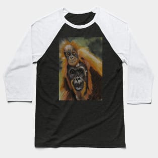 Piggy Back Mum...Orangutans...:o) Baseball T-Shirt